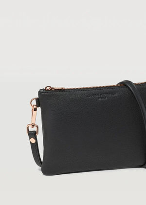 CHARLIE MIDDLETON Black Nappa Essential Crossbody - Silver HANDBAG - Zabecca Living
