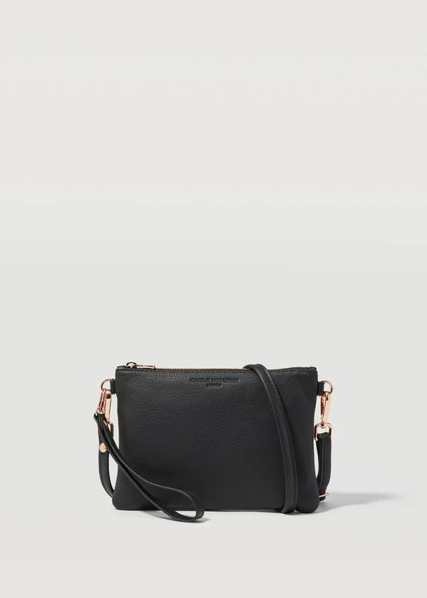 CHARLIE MIDDLETON Black Nappa Essential Crossbody - Silver HANDBAG - Zabecca Living