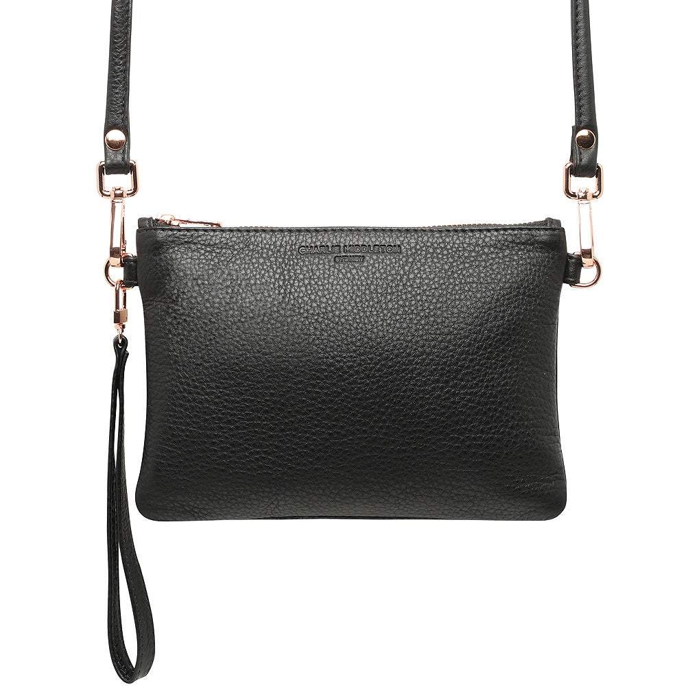 CHARLIE MIDDLETON Black Nappa Essentials Clutch bag - Zabecca Living