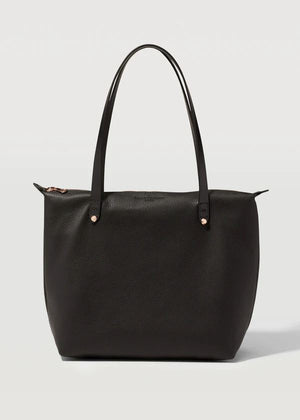 CHARLIE MIDDLETON Black Nappa Mini Bespoke Zippered Tote - Gold bag - Zabecca Living
