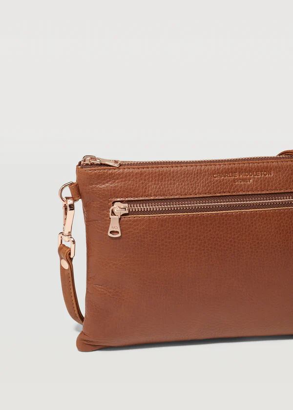 CHARLIE MIDDLETON Cedar Dual Zip Crossbody - Silver HANDBAG - Zabecca Living