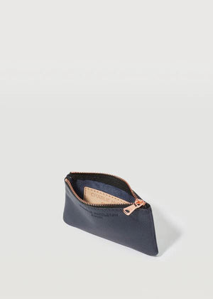 CHARLIE MIDDLETON Navy Nappa Coin Purse - Silver Purse - Zabecca Living