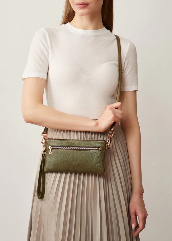 CHARLIE MIDDLETON Seaweed Mini Dual Zip Crossbody - Rose HANDBAG - Zabecca Living