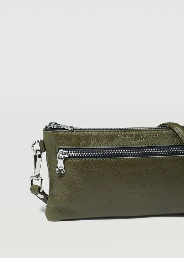 CHARLIE MIDDLETON Seaweed Mini Dual Zip Crossbody - Rose HANDBAG - Zabecca Living
