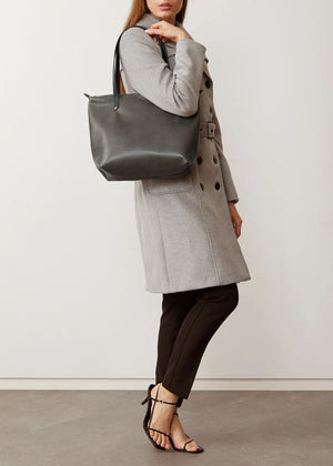 CHARLIE MIDDLETON Slate Mini Bespoke Zippered Tote - Silver HANDBAG - Zabecca Living