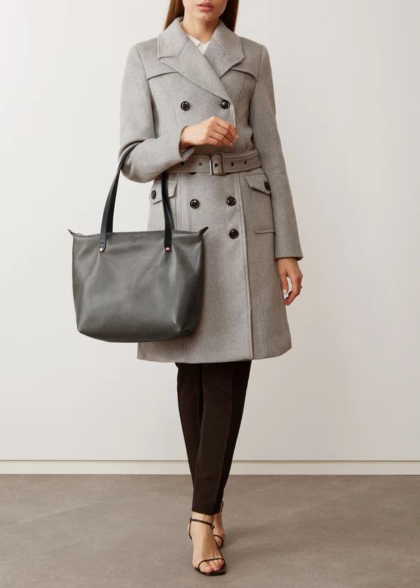 CHARLIE MIDDLETON Slate Mini Bespoke Zippered Tote - Silver HANDBAG - Zabecca Living