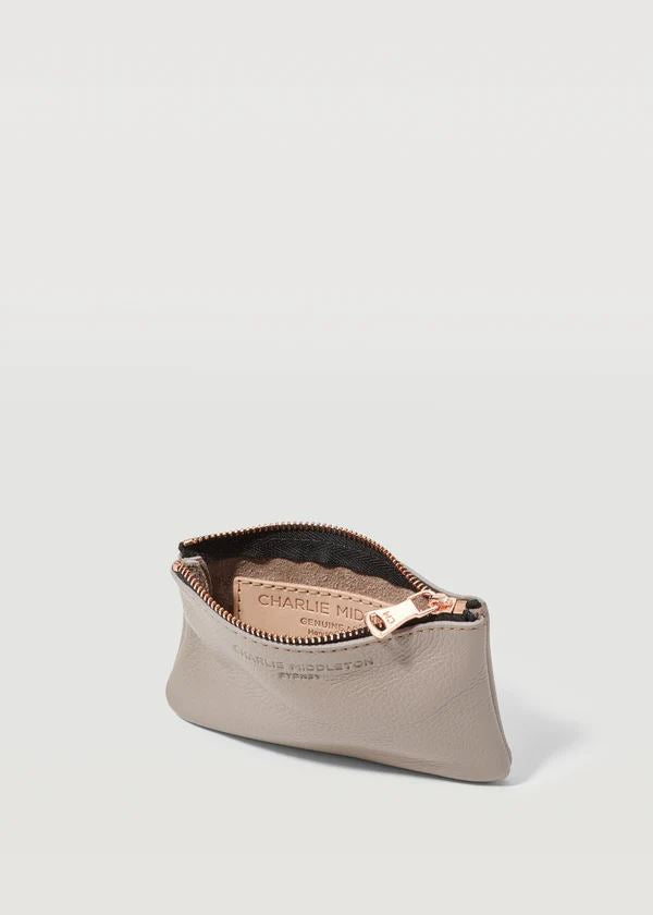 CHARLIE MIDDLETON Taupe Coin Purse - Gold Purse - Zabecca Living