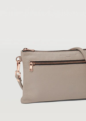 CHARLIE MIDDLETON Taupe Dual Zip Crossbody - Rose HANDBAG - Zabecca Living