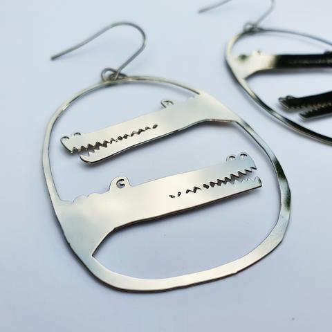 DENZ Crocs Dangles - Silver Earrings - Zabecca Living