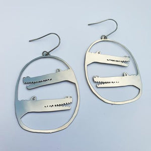 DENZ Crocs Dangles - Silver Earrings - Zabecca Living