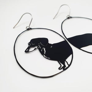 DENZ Dachshunds - Black Earrings - Zabecca Living