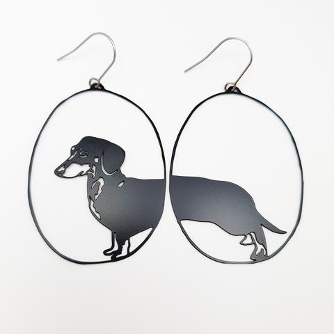 DENZ Dachshunds - Black Earrings - Zabecca Living