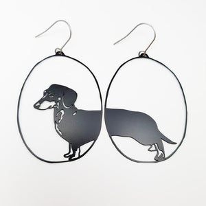 DENZ Dachshunds - Black Earrings - Zabecca Living