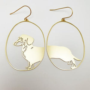 DENZ Dachshunds - Gold Earrings - Zabecca Living