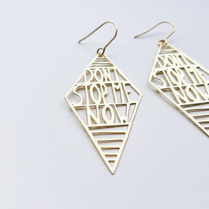 DENZ Don't Stop Me Now Dangles - Gold Earrings - Zabecca Living