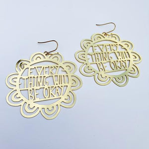 DENZ Everything Will Be Okay - Gold Earrings - Zabecca Living