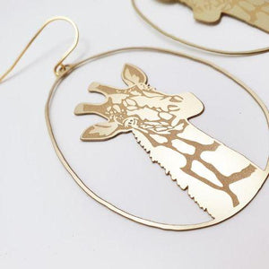 DENZ Giraffe Dangles - Gold Earrings - Zabecca Living