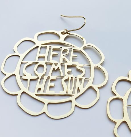 DENZ Here Comes The Sun Dangles - Gold Earrings - Zabecca Living