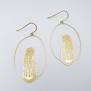 DENZ Leopard Dangles - Gold Earrings - Zabecca Living
