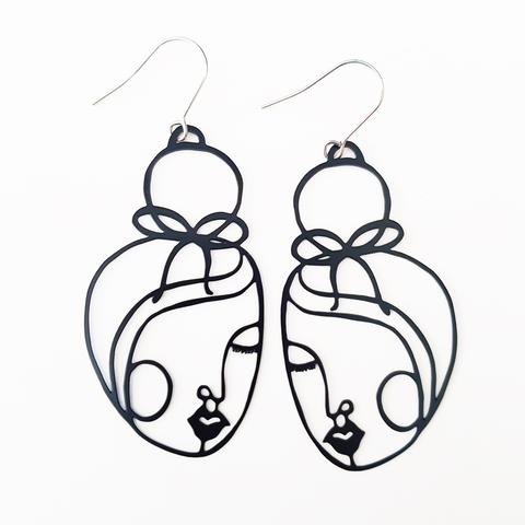 DENZ Margot Dangles - Black Earrings - Zabecca Living