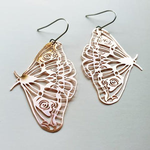 DENZ Moths - Rose Gold Earrings - Zabecca Living