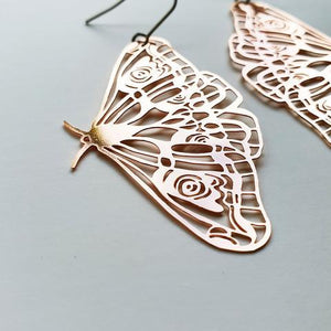 DENZ Moths - Rose Gold Earrings - Zabecca Living