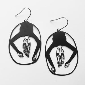 DENZ Peggy Dangles - Black Earrings - Zabecca Living