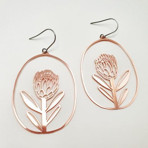 DENZ Proteas - Rose Gold Earrings - Zabecca Living