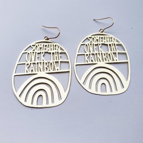 DENZ Somewhere Over the Rainbow Dangles - Gold Earrings - Zabecca Living