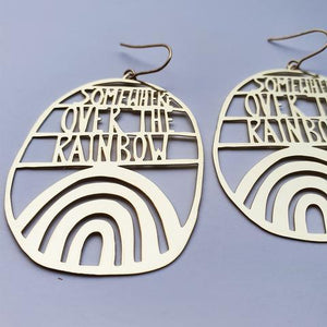 DENZ Somewhere Over the Rainbow Dangles - Gold Earrings - Zabecca Living