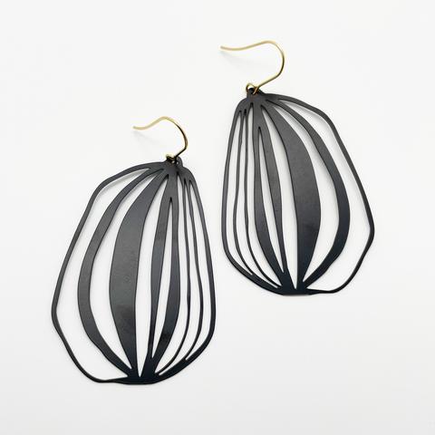 DENZ Sunflower Seeds Dangles - Black Earrings - Zabecca Living