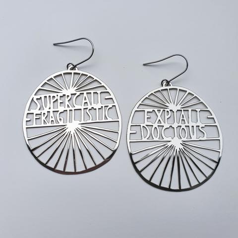 DENZ Supercalifragalistic-expialidocious Dangles - Silver Earrings - Zabecca Living