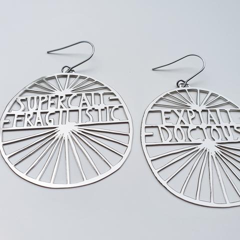 DENZ Supercalifragalistic-expialidocious Dangles - Silver Earrings - Zabecca Living