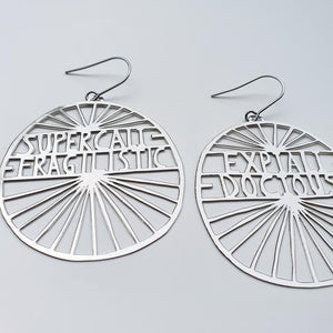 DENZ Supercalifragalistic-expialidocious Dangles - Silver Earrings - Zabecca Living
