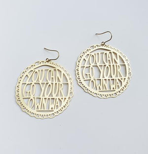 DENZ You Can Go Your Own Way Dangles - Gold Earrings - Zabecca Living
