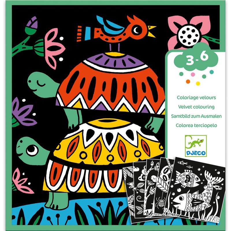 DJECO Creepy Crawlies Velvet Colouring PRE-SCHOOL (3-5 Yrs) - Zabecca Living