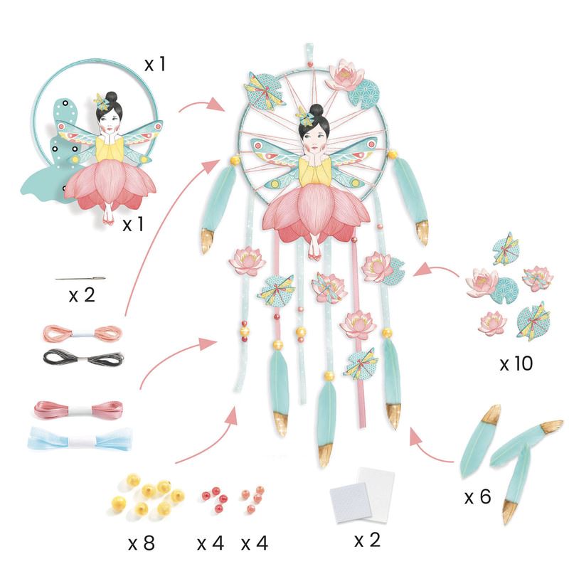 DJECO Do It Yourself Lotus Fairy Dreamcatcher KIDS (5+ Yrs) - Zabecca Living