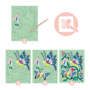 DJECO Fantasy Garden Scratch Cards PRE-SCHOOL (3-5 Yrs) - Zabecca Living