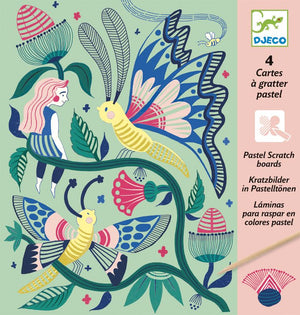 DJECO Fantasy Garden Scratch Cards PRE-SCHOOL (3-5 Yrs) - Zabecca Living