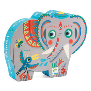 DJECO Haathee Asian Elephant 24pc Silhouette Puzzle PRE-SCHOOL (3-5 Yrs) - Zabecca Living