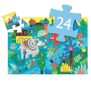 DJECO Haathee Asian Elephant 24pc Silhouette Puzzle PRE-SCHOOL (3-5 Yrs) - Zabecca Living