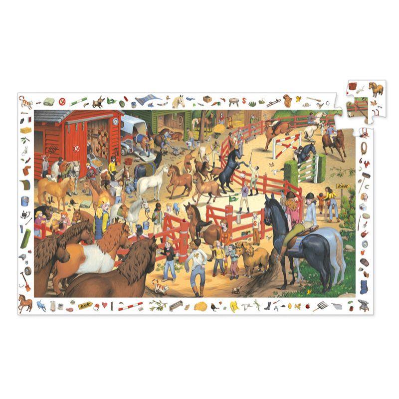 DJECO Horse Riding 200pc Observation Puzzle KIDS (5+ Yrs) - Zabecca Living