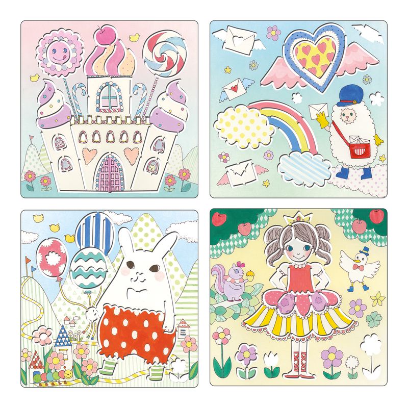 DJECO Kawailand Stencils PRE-SCHOOL (3-5 Yrs) - Zabecca Living