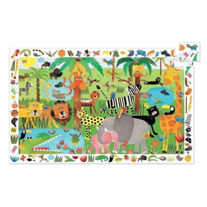 DJECO Observation Puzzle - Jungle 35 Pieces PRE-SCHOOL (3-5 Yrs) - Zabecca Living