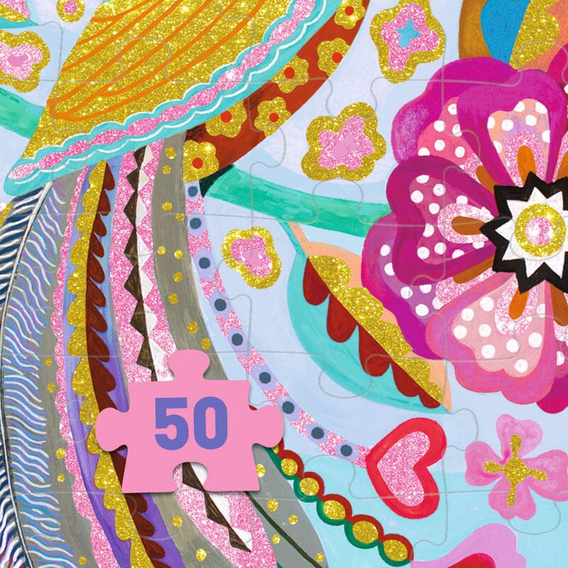 DJECO Sparkling Bird 50pc Wizzy Puzzle PRE-SCHOOL (3-5 Yrs) - Zabecca Living