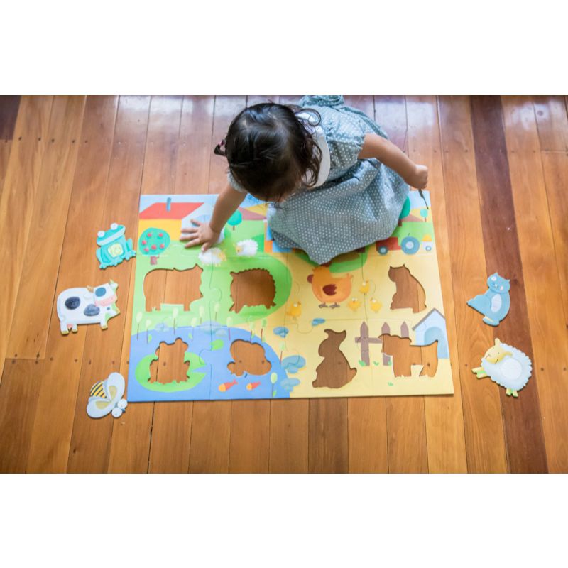DJECO Tactile Farm 20pc Giant Puzzle PRE-SCHOOL (3-5 Yrs) - Zabecca Living
