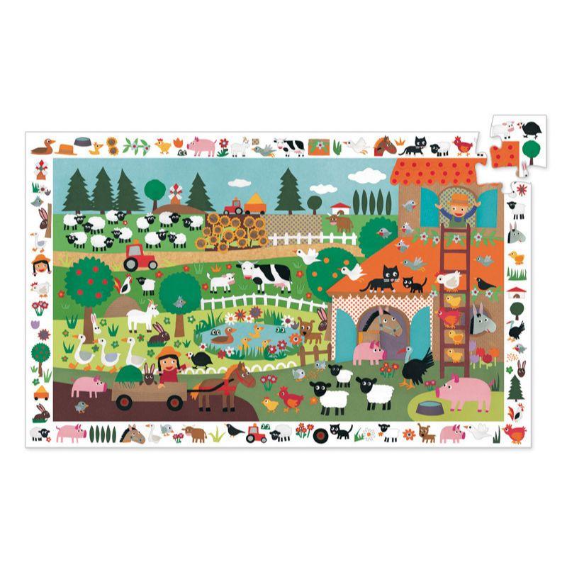 DJECO The Farm 35pc Observation Puzzle PRE-SCHOOL (3-5 Yrs) - Zabecca Living