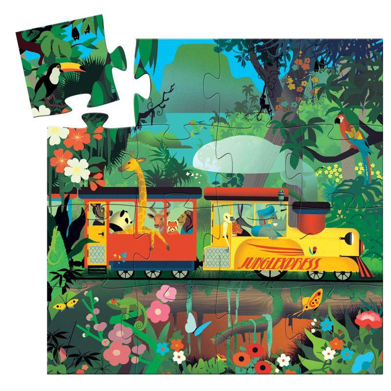 DJECO The Locomotive 16pc Puzzle PRE-SCHOOL (3-5 Yrs) - Zabecca Living