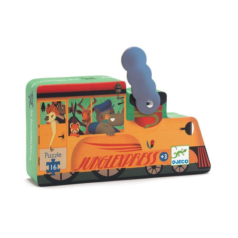 DJECO The Locomotive 16pc Puzzle PRE-SCHOOL (3-5 Yrs) - Zabecca Living