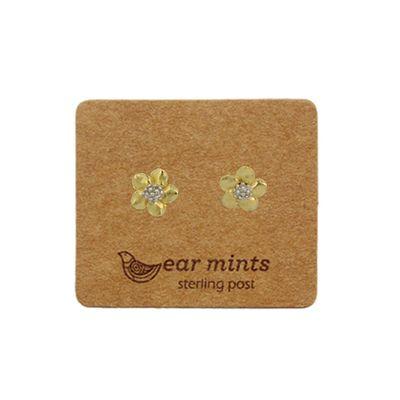 EAR MINTS Brushed 2 Tone Flower Earrings Earrings GOLD - Zabecca Living